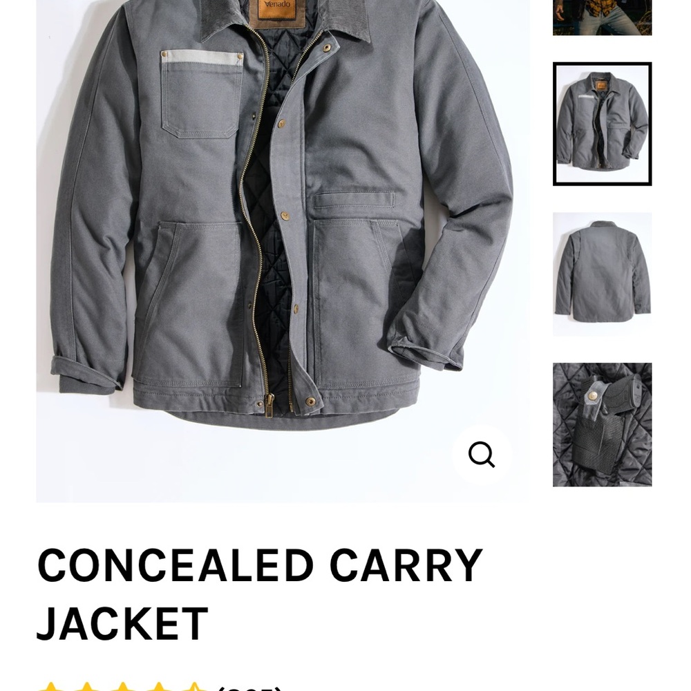 NWOT * Men's Concealed Carry Jacket - Charcoal gray